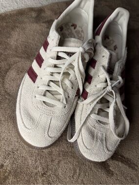 adidas Off-White and Burgundy Indoor Casual Sneakers